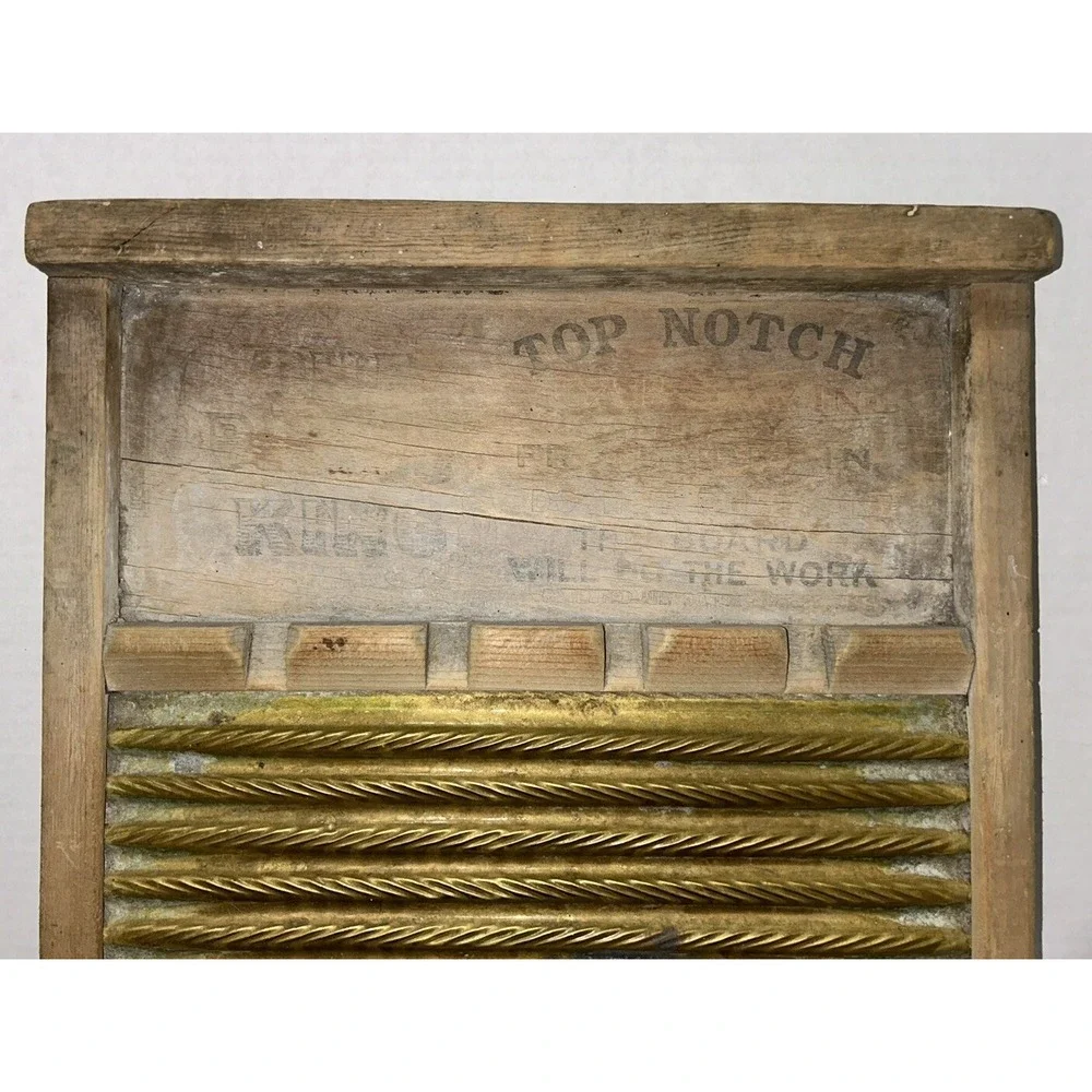 National‎ Washboard Co. No. 801 The Brass King Top Notch Brass Washboard Vintage